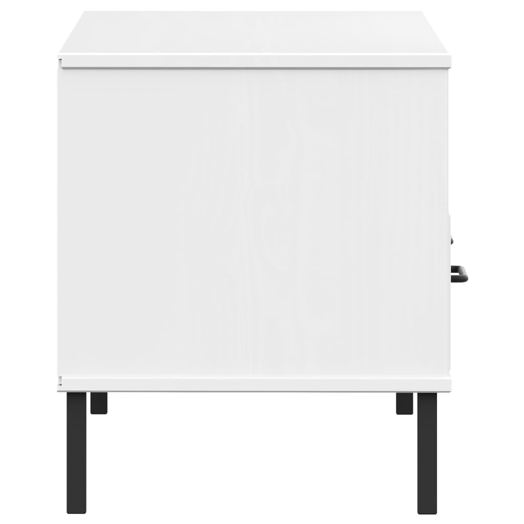 vidaXL Szafka pod TV OSLO, metalowe nóżki, biała, sosnowa