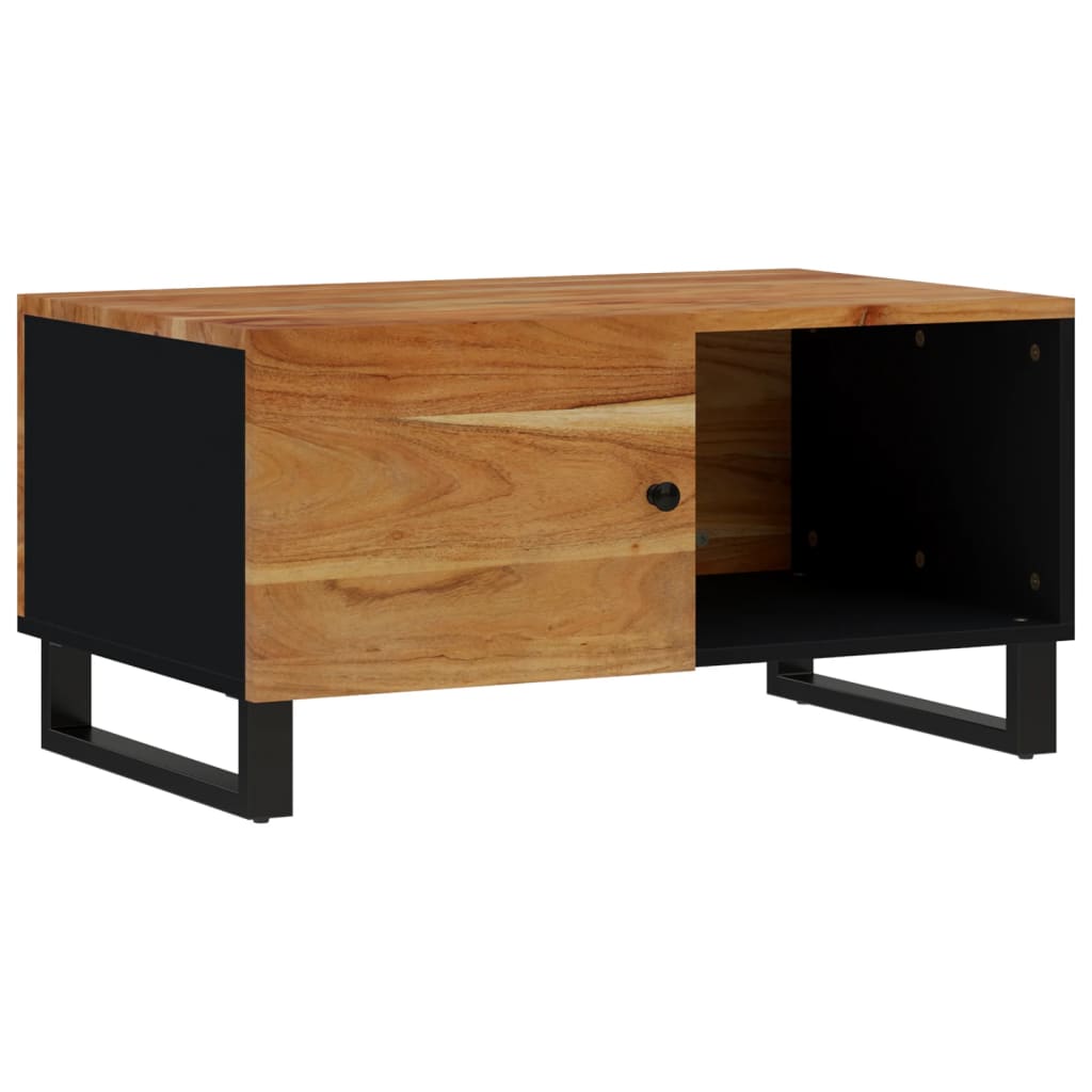 vidaXL Stolik kawowy, 80x50x40 cm, lite drewno z akacjowe i płyta