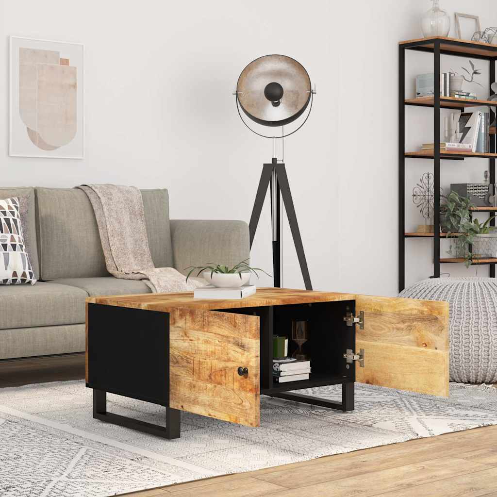 vidaXL Stolik kawowy, 80x50x40 cm, lite drewno mango i płyta