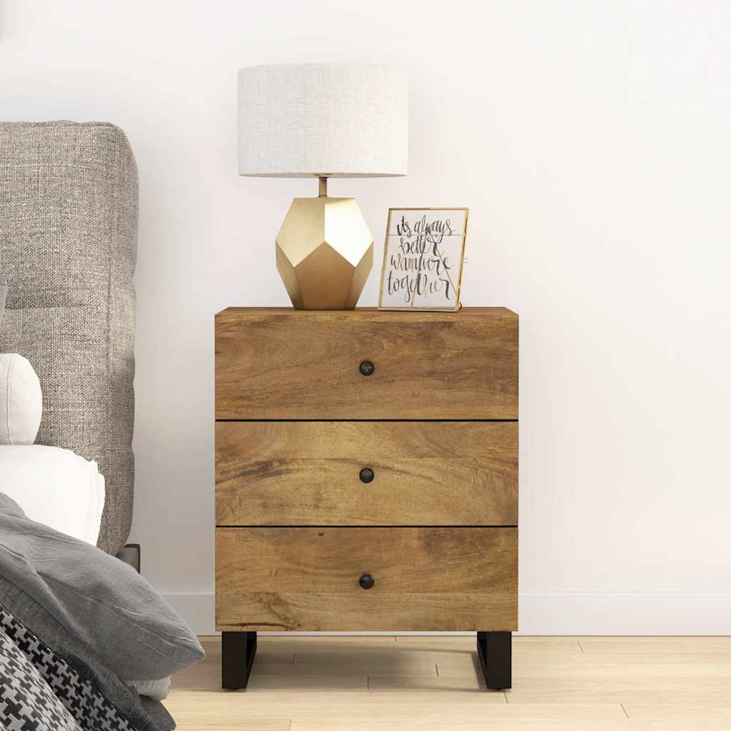 vidaXL Szafka nocna, 50x33x62 cm, lite drewno mango