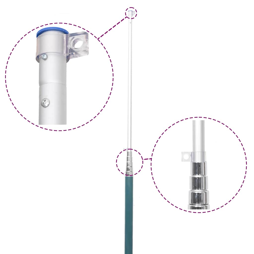 vidaXL Teleskopowy maszt flagowy, srebrny, 5,5 m, aluminium