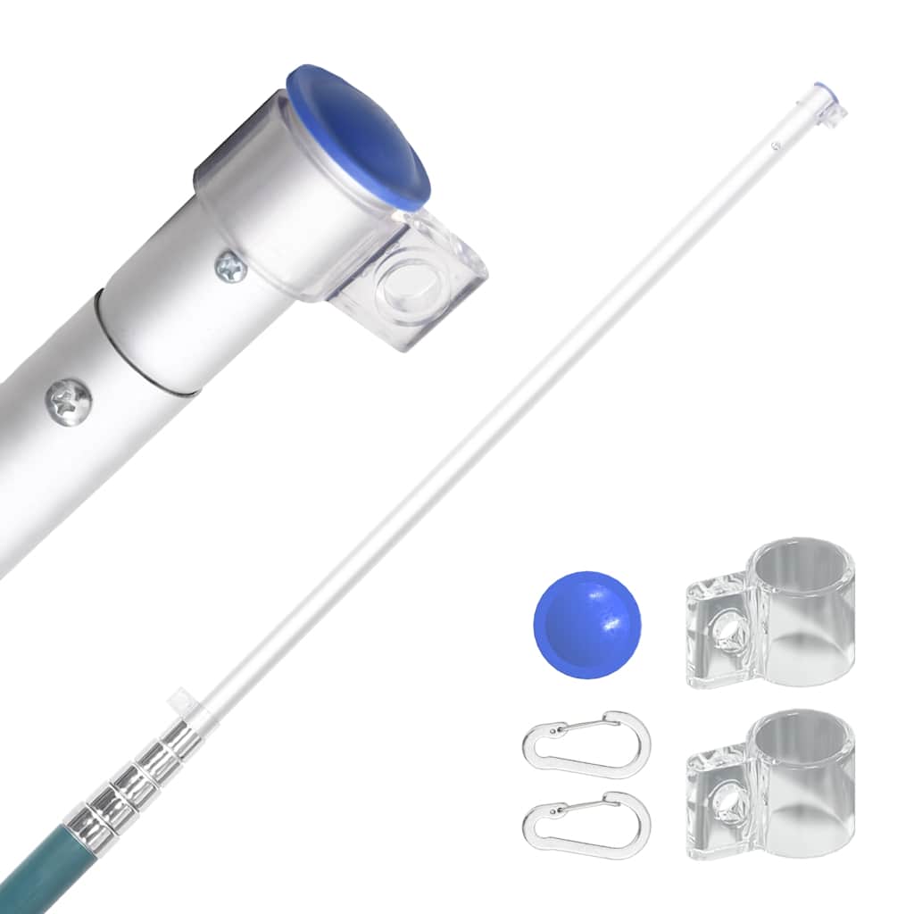vidaXL Teleskopowy maszt flagowy, srebrny, 5,5 m, aluminium