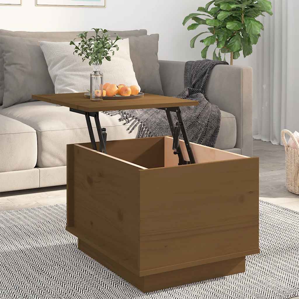 vidaXL Stolik kawowy, miodowy brąz, 40x50x35 cm, lite drewno sosnowe