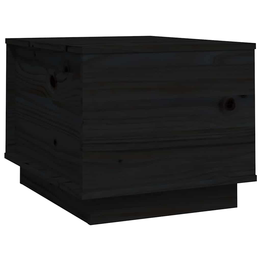 vidaXL Stolik kawowy, czarny, 40x50x35 cm, lite drewno sosnowe