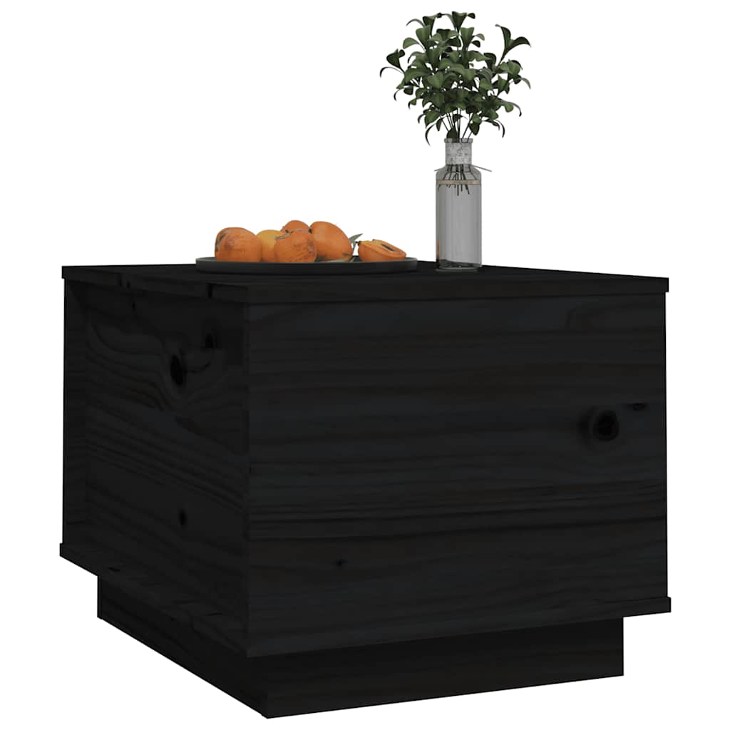 vidaXL Stolik kawowy, czarny, 40x50x35 cm, lite drewno sosnowe