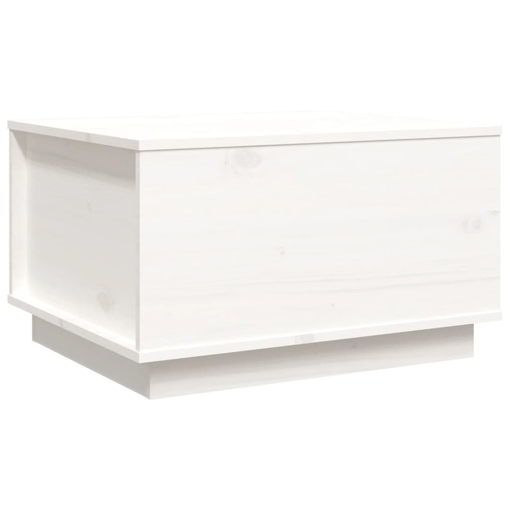 vidaXL Stolik kawowy, biały, 60x50x35 cm, lite drewno sosnowe