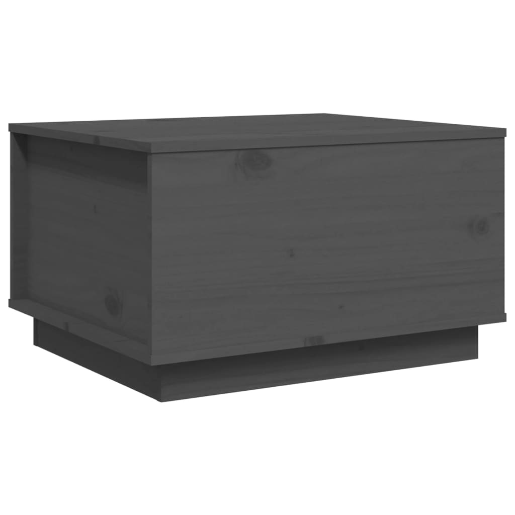 vidaXL Stolik kawowy, szary, 60x50x35 cm, lite drewno sosnowe
