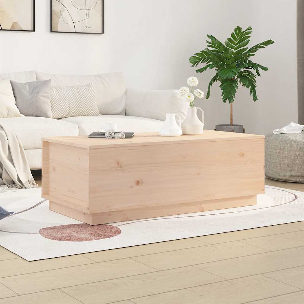 vidaXL Stolik kawowy, 100x50x35 cm, lite drewno sosnowe