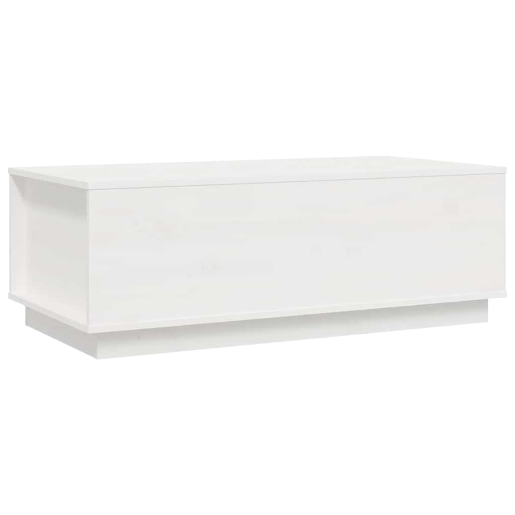 vidaXL Stolik kawowy, biały, 100x50x35 cm, lite drewno sosnowe