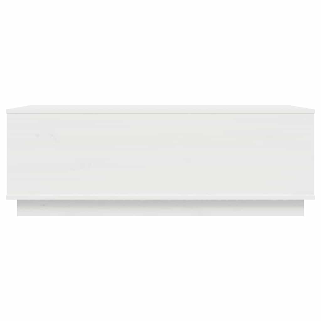 vidaXL Stolik kawowy, biały, 100x50x35 cm, lite drewno sosnowe