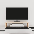 vidaXL Podstawka na monitor, 50x27x10 cm, lite drewno sosnowe