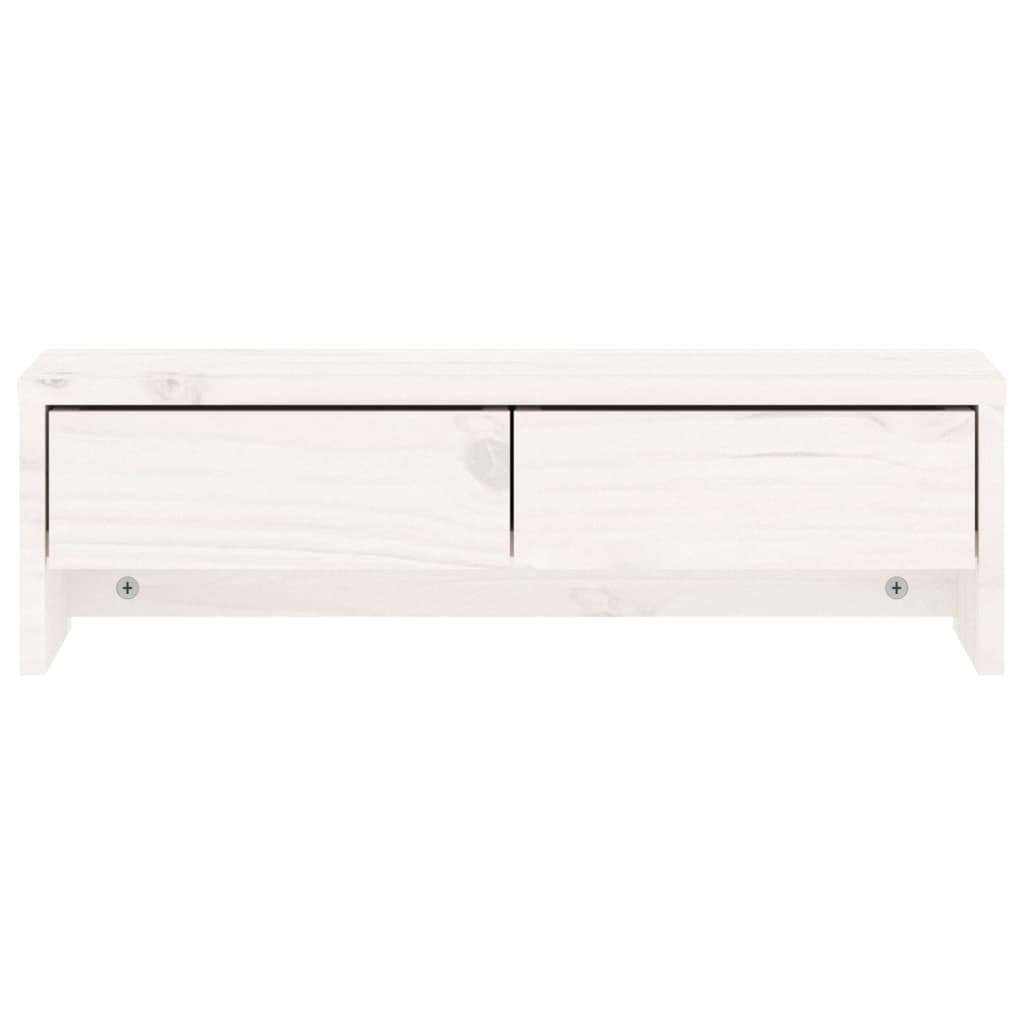 vidaXL Podstawka na monitor, biała, 50x27x15 cm, lite drewno sosnowe
