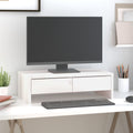 vidaXL Podstawka na monitor, biała, 50x27x15 cm, lite drewno sosnowe