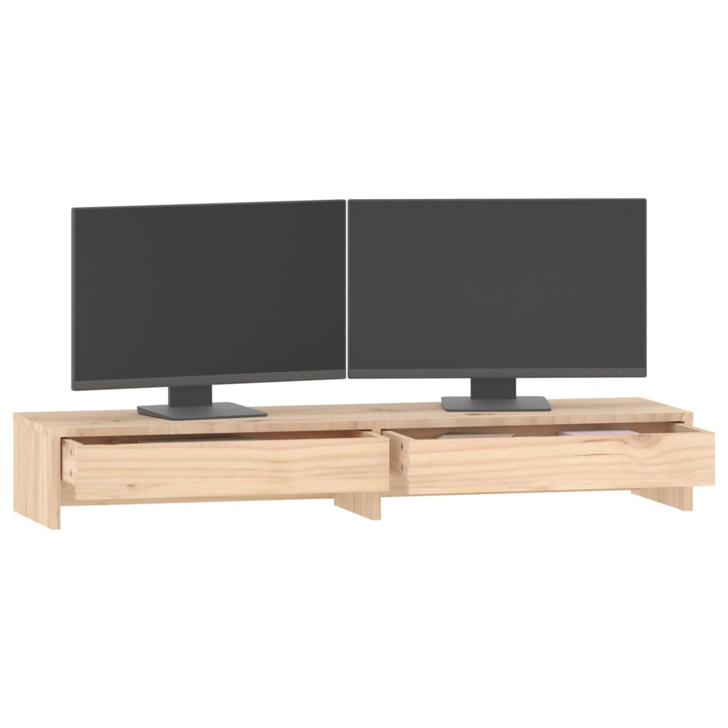 vidaXL Podstawka na monitor, 100x27x15 cm, lite drewno sosnowe