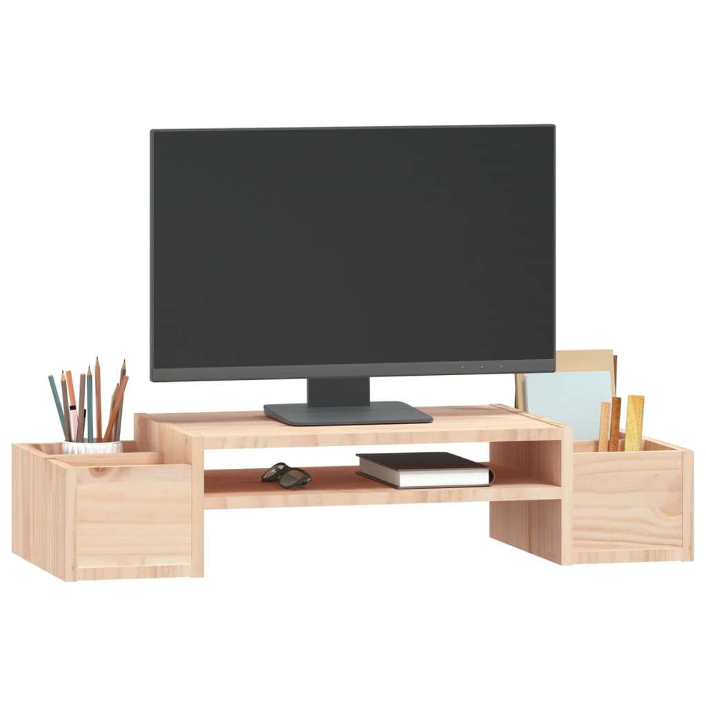 vidaXL Podstawka na monitor, 70x27,5x15 cm, lite drewno sosnowe