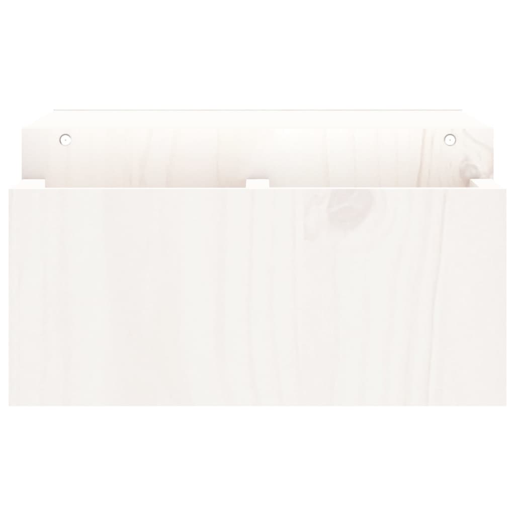 vidaXL Podstawka na monitor, biała, 70x27,5x15 cm, lite drewno sosnowe