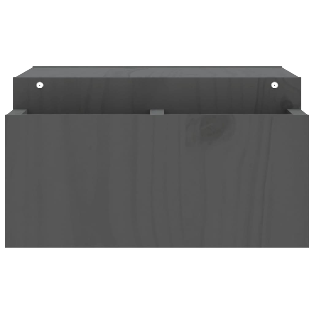 vidaXL Podstawka na monitor, szara, 70x27,5x15 cm, lite drewno sosnowe