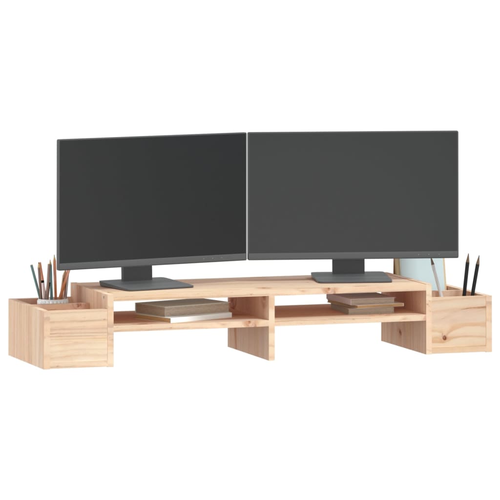 vidaXL Podstawka na monitor, 100x27,5x15 cm, lite drewno sosnowe