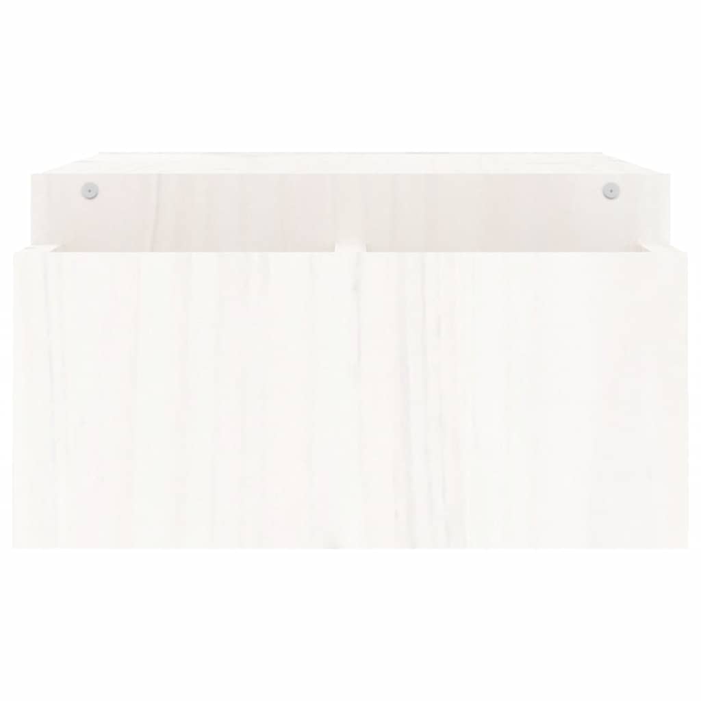 vidaXL Podstawka na monitor, biała, 100x27,5x15cm, lite drewno sosnowe