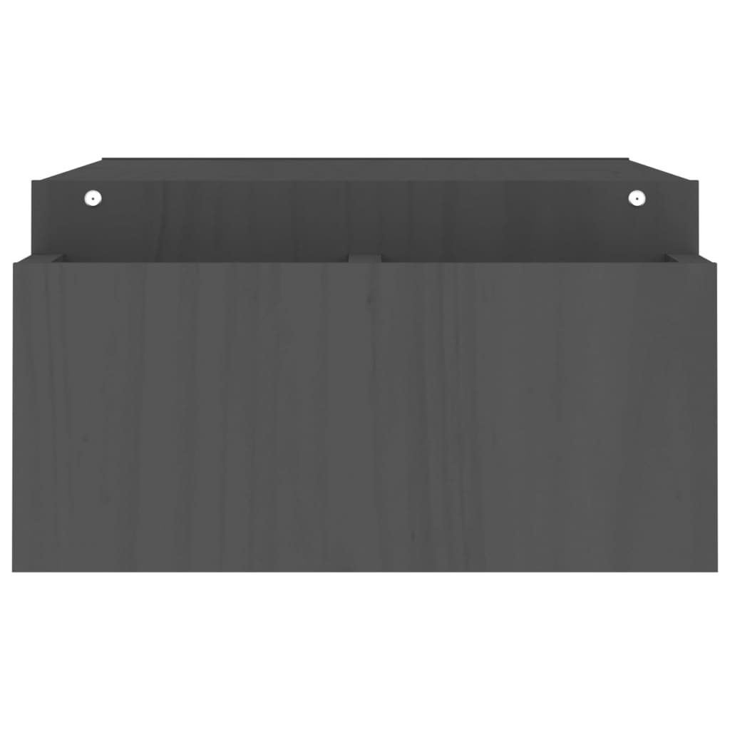 vidaXL Podstawka na monitor, szara, 100x27,5x15cm, lite drewno sosnowe