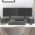 vidaXL Podstawka na monitor, szara, 100x27,5x15cm, lite drewno sosnowe