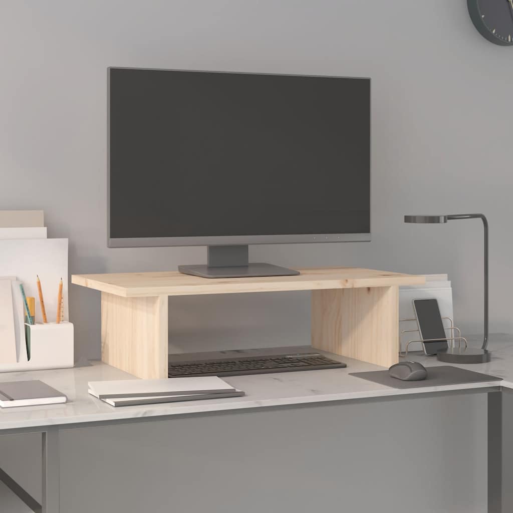 vidaXL Podstawka na monitor, 50x27x15 cm, lite drewno sosnowe