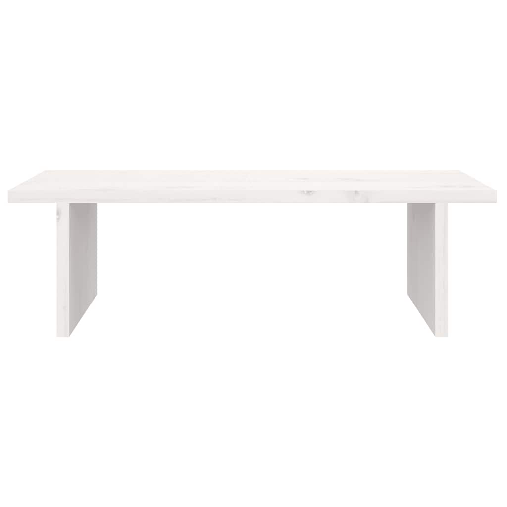 vidaXL Podstawka na monitor, biała, 50x27x15 cm, lite drewno sosnowe