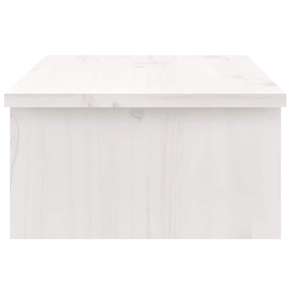 vidaXL Podstawka na monitor, biała, 50x27x15 cm, lite drewno sosnowe