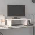 vidaXL Podstawka na monitor, biała, 50x27x15 cm, lite drewno sosnowe