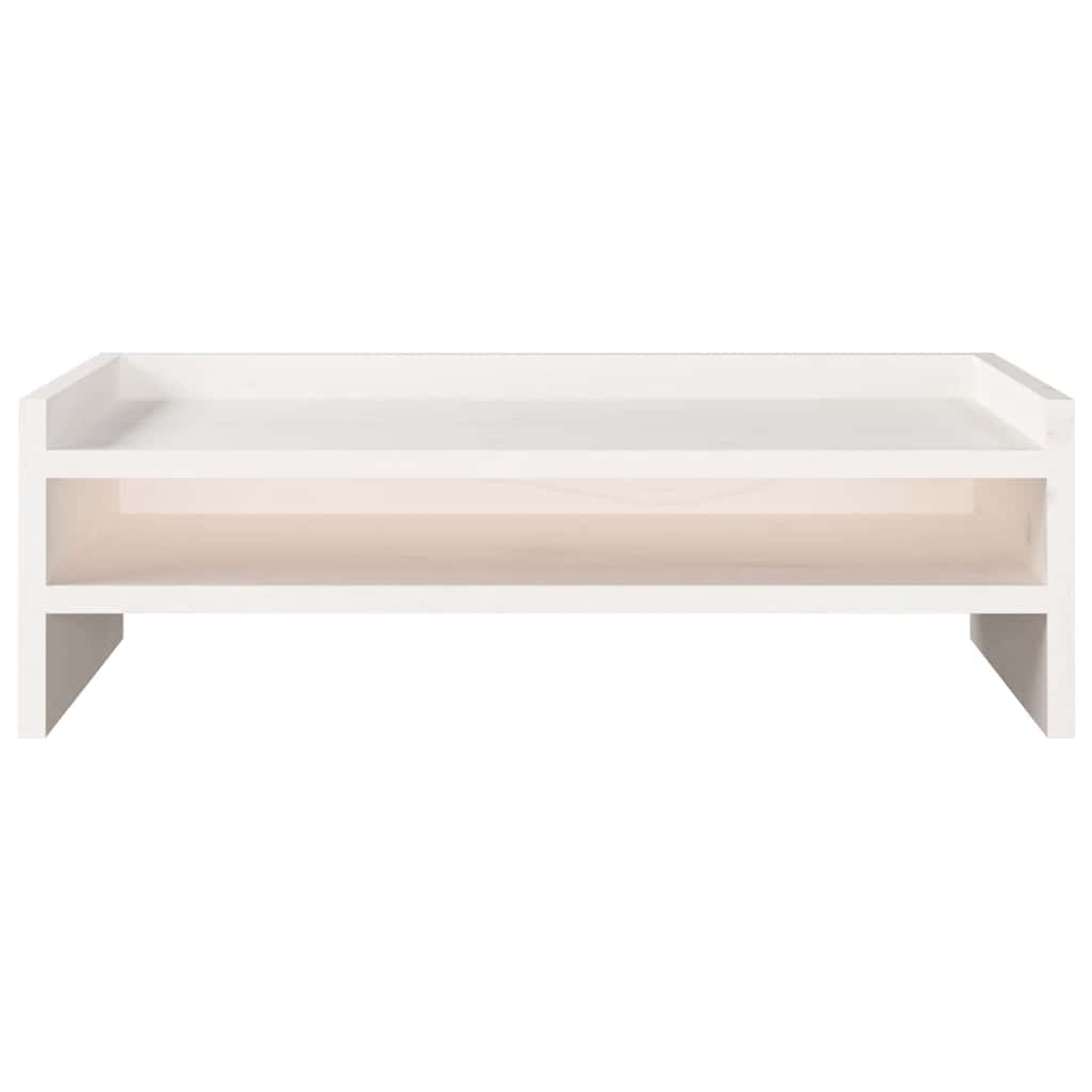 vidaXL Podstawka na monitor, biała, 50x24x16 cm, lite drewno sosnowe