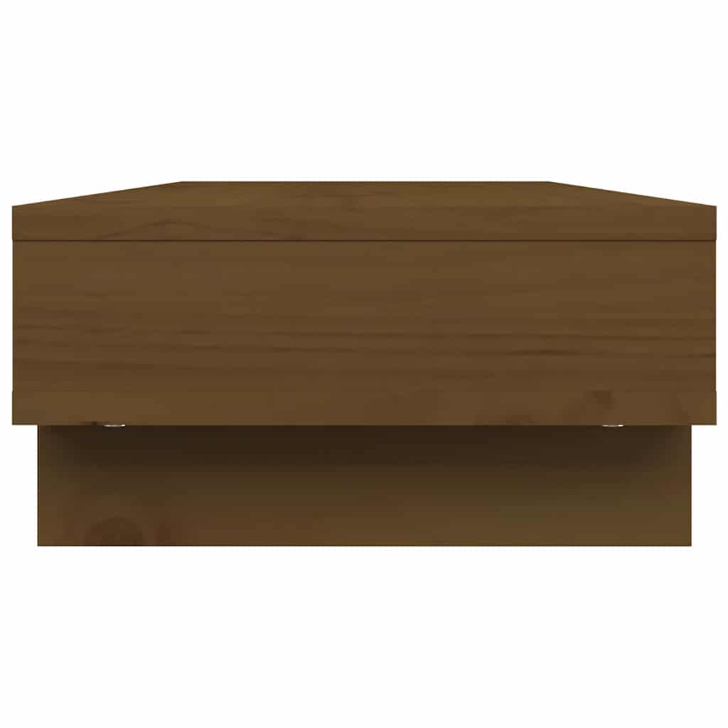 vidaXL Podstawka na monitor, miodowy brąz, 60x27x14 cm, lita sosna