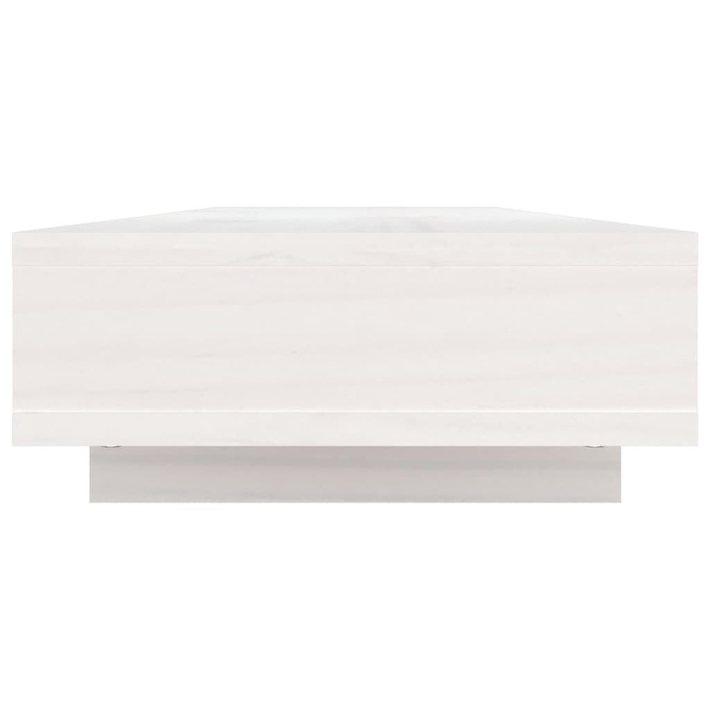 vidaXL Podstawka na monitor, biała, 100x27x14 cm, lite drewno sosnowe