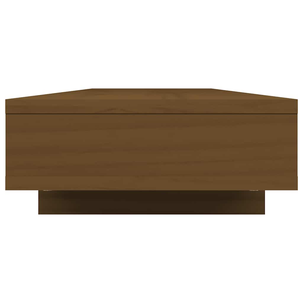 vidaXL Podstawka na monitor, miodowy brąz, 100x27x14 cm, lita sosna