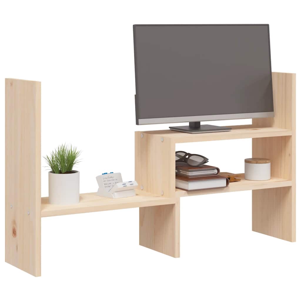 vidaXL Podstawka na monitor, (39-72)x17x43 cm, lite drewno sosnowe