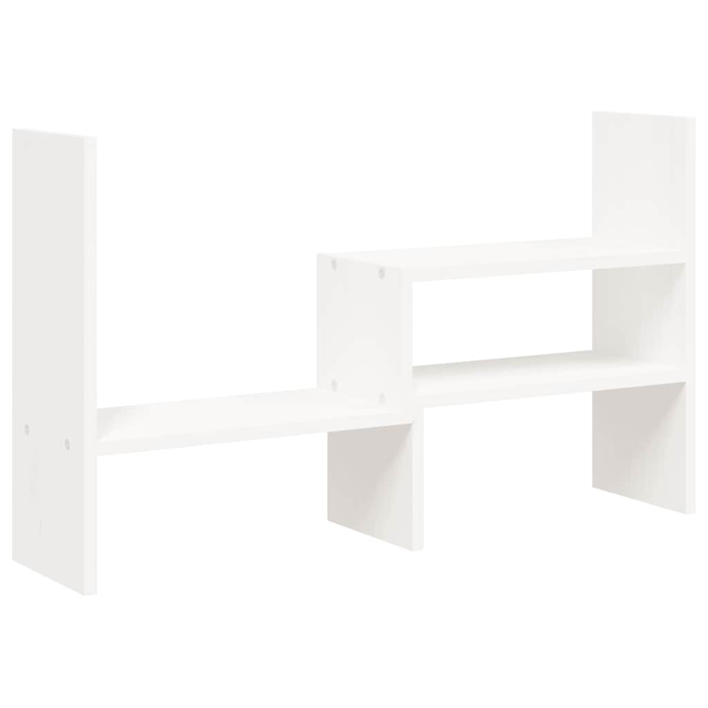 vidaXL Podstawka na monitor, biała, (39-72)x17x43 cm, drewno sosnowe