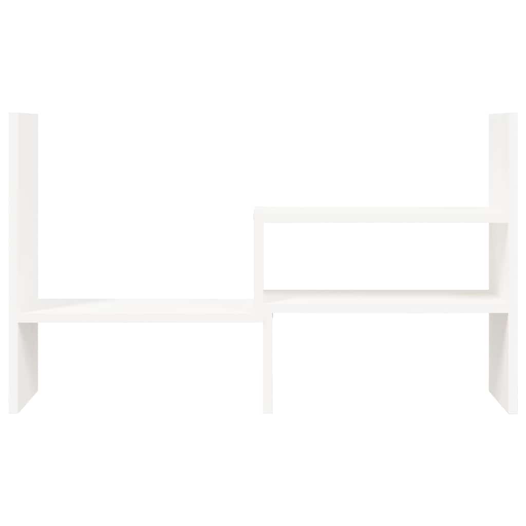 vidaXL Podstawka na monitor, biała, (39-72)x17x43 cm, drewno sosnowe
