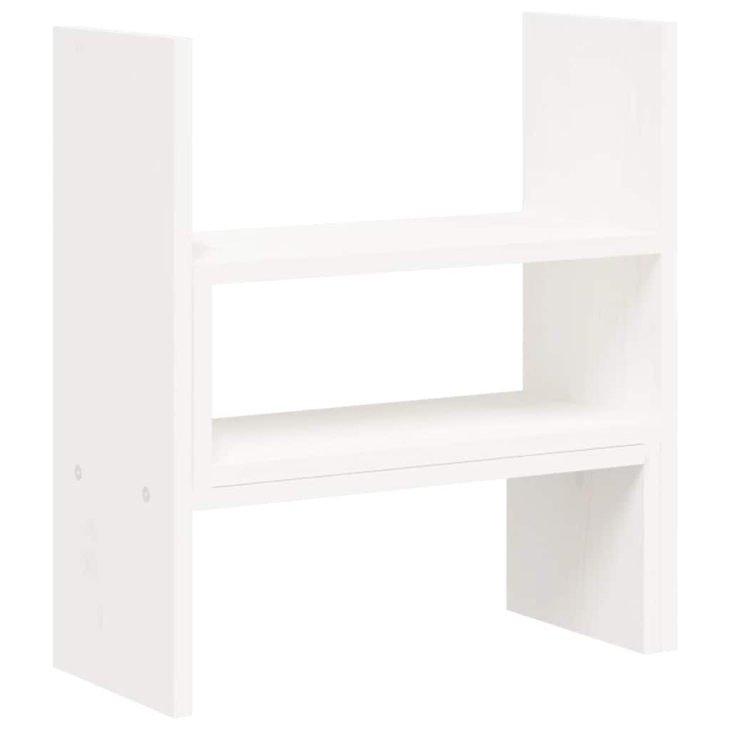 vidaXL Podstawka na monitor, biała, (39-72)x17x43 cm, drewno sosnowe