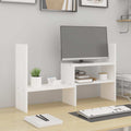 vidaXL Podstawka na monitor, biała, (39-72)x17x43 cm, drewno sosnowe