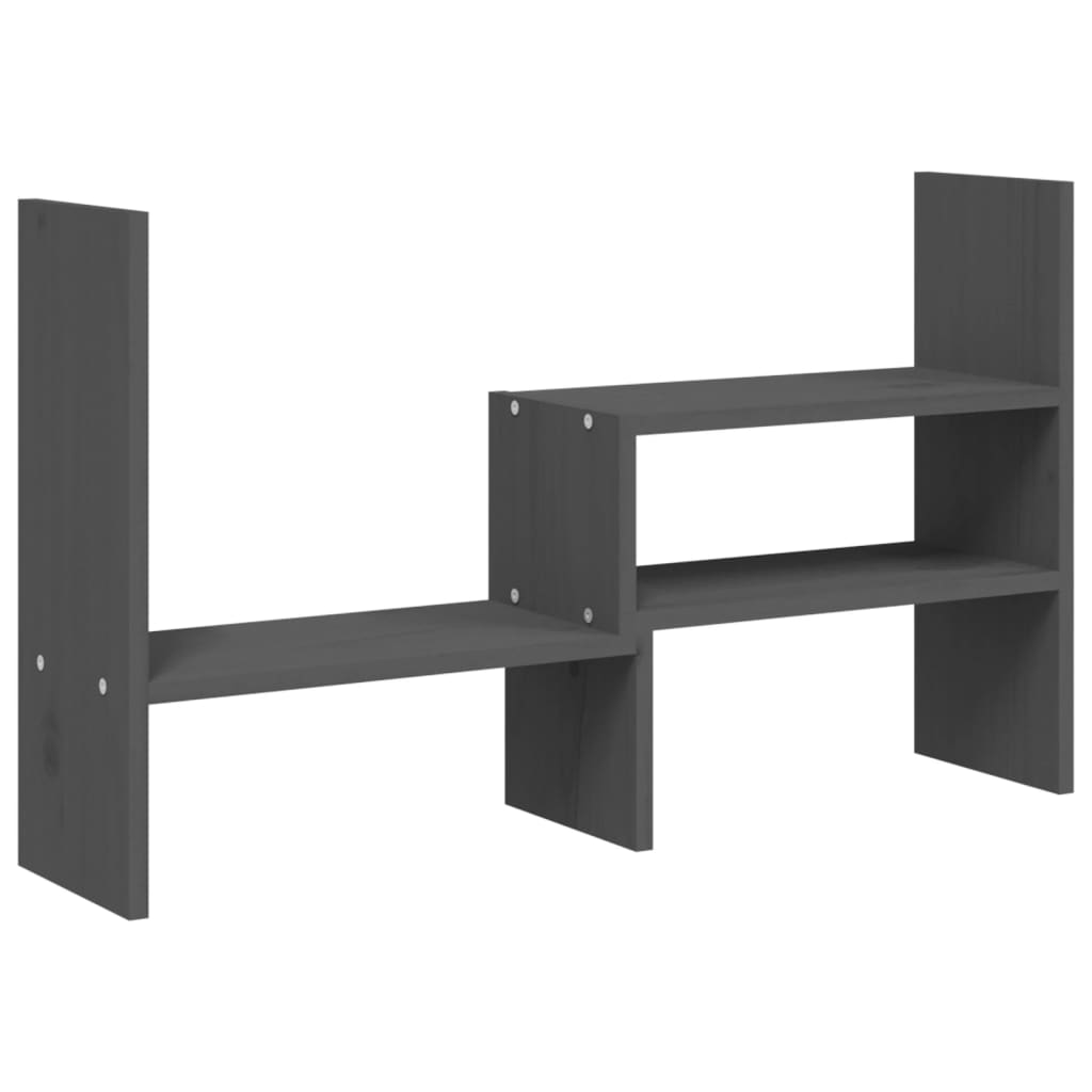 vidaXL Podstawka na monitor, szara, (39-72)x17x43 cm, drewno sosnowe