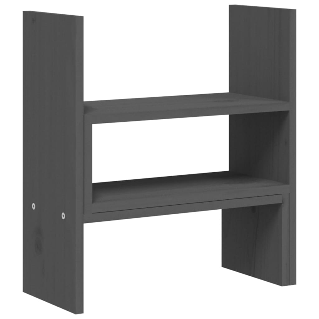 vidaXL Podstawka na monitor, szara, (39-72)x17x43 cm, drewno sosnowe