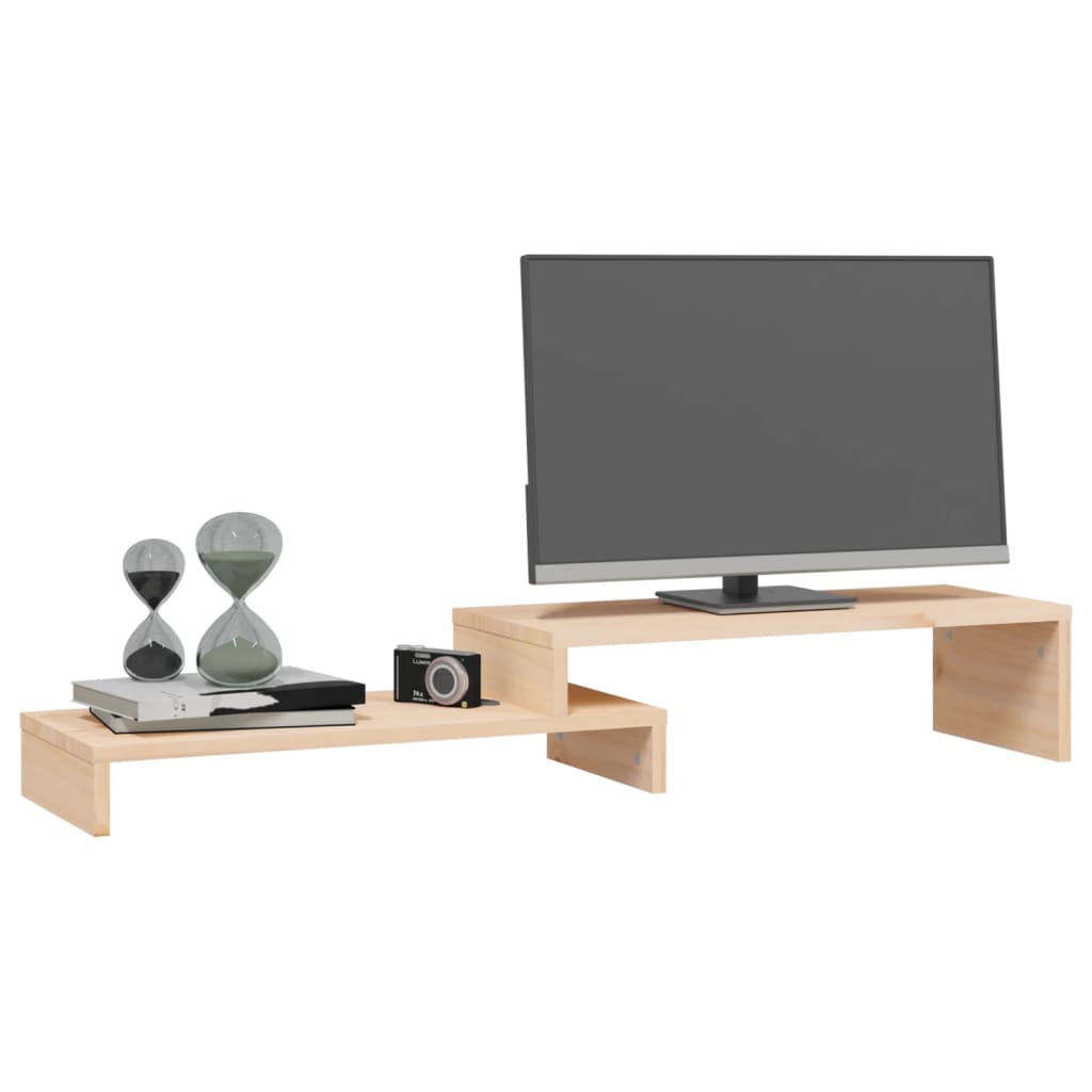 vidaXL Podstawka na monitor, (52-101)x22x14 cm, lite drewno sosnowe