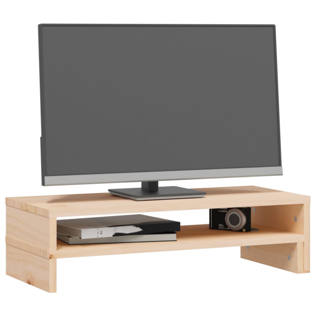 vidaXL Podstawka na monitor, (52-101)x22x14 cm, lite drewno sosnowe