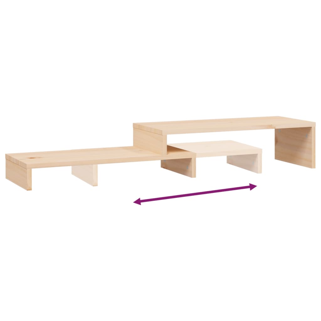 vidaXL Podstawka na monitor, (52-101)x22x14 cm, lite drewno sosnowe