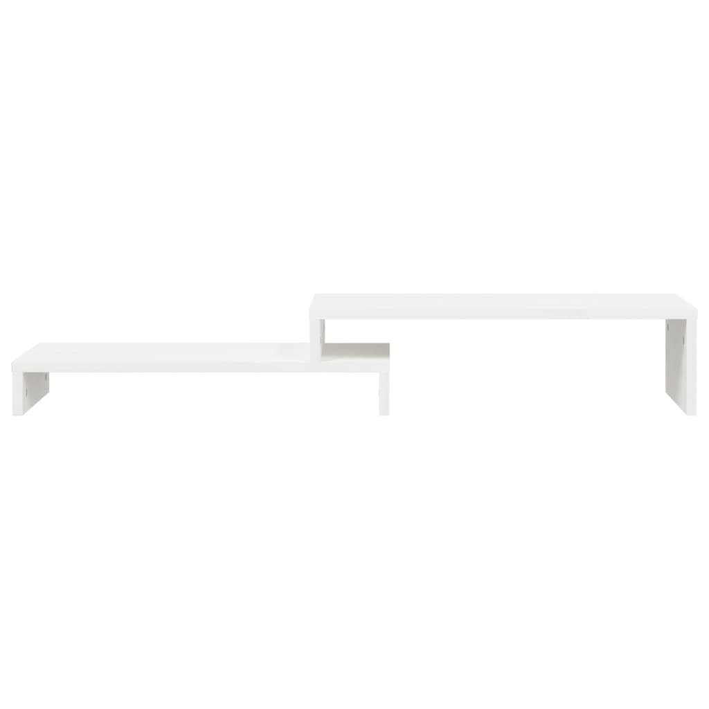 vidaXL Podstawka na monitor, biała, (52-101)x22x14 cm, drewno sosnowe