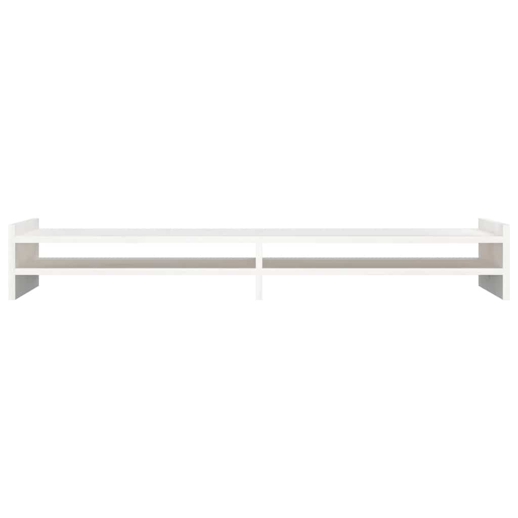 vidaXL Podstawka na monitor, biała, 100x27x15 cm, lite drewno sosnowe
