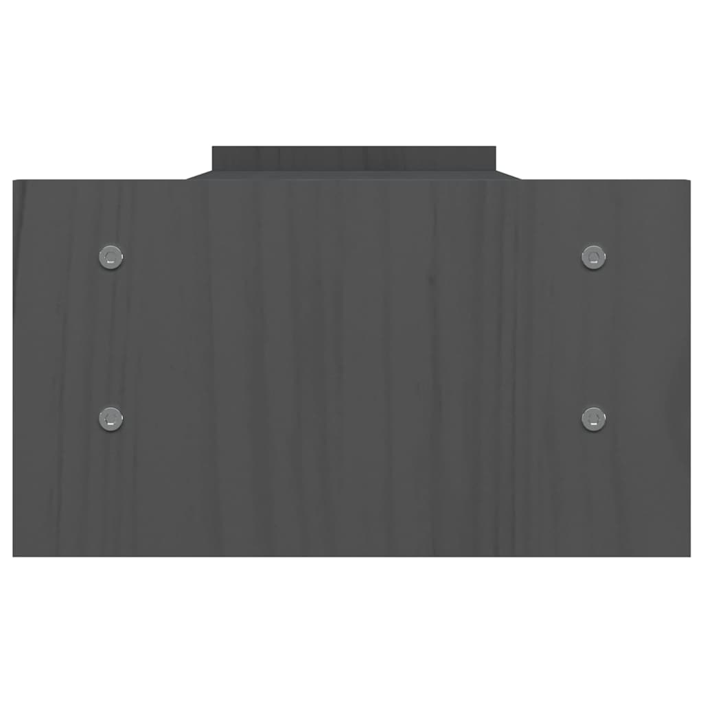 vidaXL Podstawka na monitor, szara, 100x27x15 cm, lite drewno sosnowe