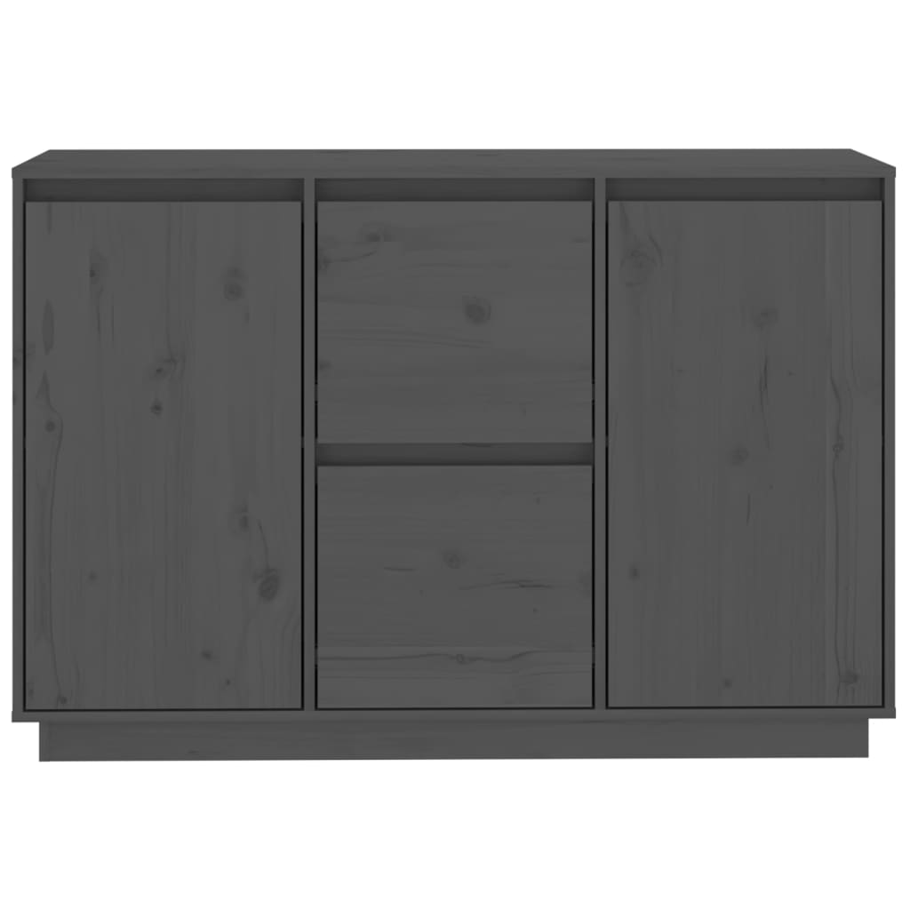 vidaXL Komoda, szara, 111x34x75 cm, lite drewno sosnowe