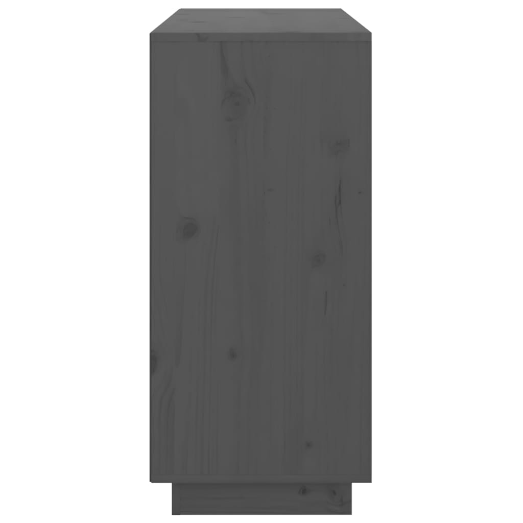 vidaXL Komoda, szara, 111x34x75 cm, lite drewno sosnowe