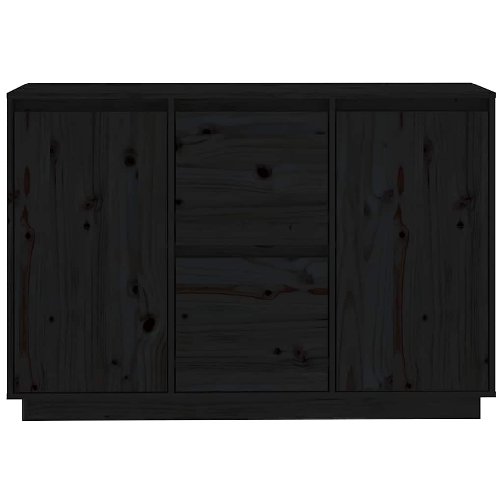 vidaXL Komoda, czarna, 111x34x75 cm, drewno sosnowe