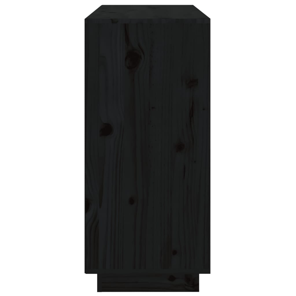 vidaXL Komoda, czarna, 111x34x75 cm, drewno sosnowe